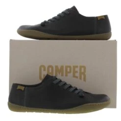 Camper Womens Peu Cami 20848 Leather Shoes Trainers - Black -Shoe Sales Shop 20848 017 Black PAIR Extra563476 2