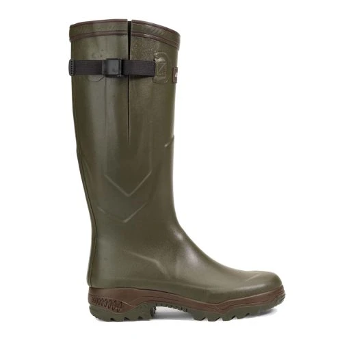 Aigle Parcours 2 Vario Adjustable Mens Womens Wellies Rain Boots - Khaki 5 Aigle Parcours 2 Vario Adjustable Mens Womens Wellies Rain Boots - Khaki - Image 3