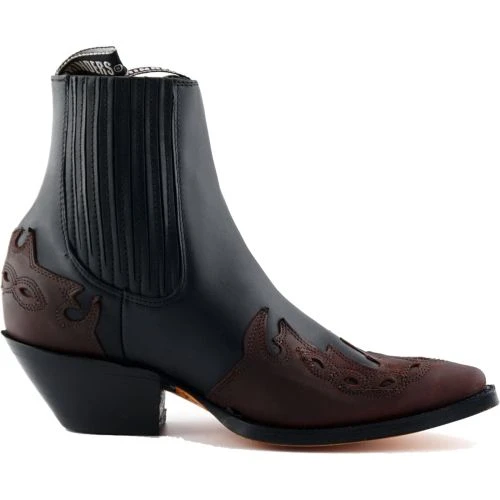 Grinders Unisex Arizona Lo Pointed Western Cowboy Boots - Black & Burgundy 8 Grinders Unisex Arizona Lo Pointed Western Cowboy Boots - Black & Burgundy - Image 6