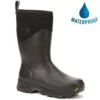 Muck Boots Mens Arctic Ice Mid Arctic Grip Waterproof Wellington Boots - Black -Shoe Sales Shop CB0584WP