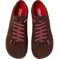 Camper Womens Peu Cami K200514 Leather Shoes Trainers - Brown -Shoe Sales Shop Camper K200514 035 TieCrayon 3 4