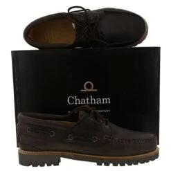 Chatham Mens Sperrin Leather Country Deck Boat Shoes - Dark Brown -Shoe Sales Shop Chatham Sperrin DarkBrown PAIR 8