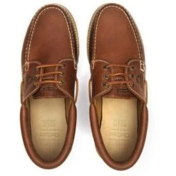 Chatham Mens Sperrin Leather Country Deck Boat Shoes - Dark Tan -Shoe Sales Shop Chatham Sperrin Tan 2 8