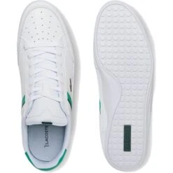 Lacoste Mens Chaymon 722-1 Leather Trainers - White Green -Shoe Sales Shop Chaymon07221 WhiteGreen 4766817