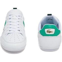 Lacoste Mens Chaymon 722-1 Leather Trainers - White Green -Shoe Sales Shop Chaymon07221 WhiteGreen 5766818