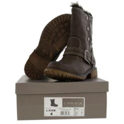 Cipriata Womens Andreana Biker Style Ankle Boots - Brown -Shoe Sales Shop Cipriata L830B Brown SOLE 6