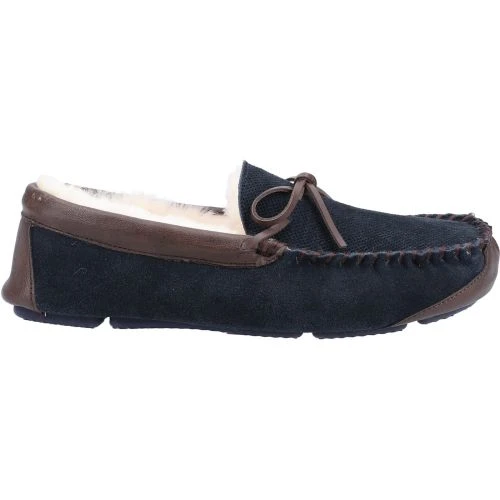 Cotswold Mens Northwood Sheepskin Slippers - Navy 4 Cotswold Mens Northwood Sheepskin Slippers - Navy - Image 2