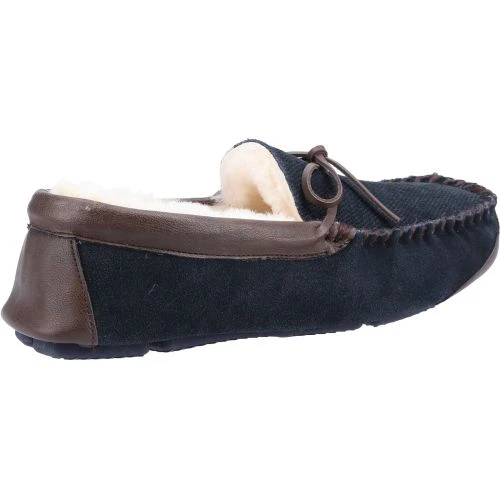 Cotswold Mens Northwood Sheepskin Slippers - Navy 5 Cotswold Mens Northwood Sheepskin Slippers - Navy - Image 3