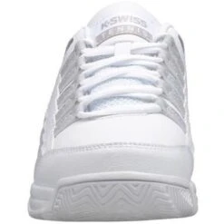 K-Swiss Womens Court Prestir Tennis Shoes - White Silver -Shoe Sales Shop CourtPrestir WhiteSilver 3755291