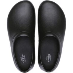 Crocs Womens On The Clock Work Shoes - Black -Shoe Sales Shop Crocs OnTheClock Black 4 5