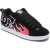 DC Womens Court Graffik Skate Shoes - Black Flame