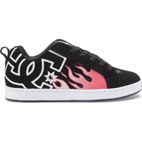 DC Womens Court Graffik Skate Shoes - Black Flame 4 DC Womens Court Graffik Skate Shoes - Black Flame - Image 2