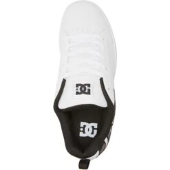 DC Womens Court Graffik Skate Shoes - White Plaid Black -Shoe Sales Shop DC CourtGraffik WhitePlaidBk 5 9