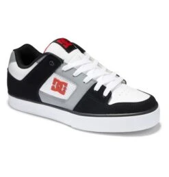 DC Mens Pure Skate Shoes - Black White Grey