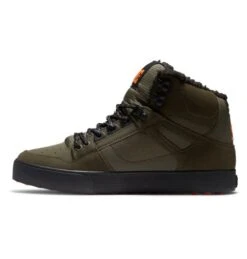 DC Mens Pure High Top WC Hi Top Skate Shoes - Dusty Olive Orange -Shoe Sales Shop DC PureHighWnt doo 4 10