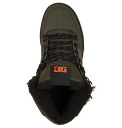DC Mens Pure High Top WC Hi Top Skate Shoes - Dusty Olive Orange -Shoe Sales Shop DC PureHighWnt doo 5 10
