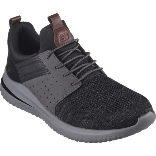 Skechers Mens Delson 3.0 Cicadia WIDE Trainers - Black Grey 3 Skechers Mens Delson 3.0 Cicadia WIDE Trainers - Black Grey