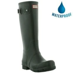 Hunter Womens Original Tall Wellies Rain Boots - Dark Olive