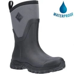 Muck Boots Womens Arctic Sport II Mid Neoprene Wellies - Black Grey