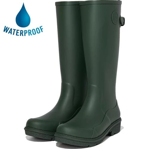 Fitflop Womens Wonderwelly Tall Wellington Boots - Deep Green 3 Fitflop Womens Wonderwelly Tall Wellington Boots - Deep Green