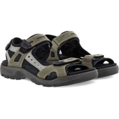 Ecco Shoes Mens Offroad Leather Walking Sandals - Tarmac Moon Rock -Shoe Sales Shop Ecco Offroad TarmacMoonRock 6 6