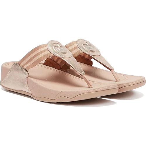 FitFlop Womens Walkstar Wide Fit Toe Post Sandals - Rose Gold 4 FitFlop Womens Walkstar Wide Fit Toe Post Sandals - Rose Gold - Image 2