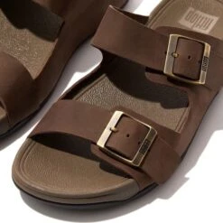 FitFlop Mens Gogh Moc Buckle Adjustable Slide Sandal - Chocolate Brown -Shoe Sales Shop Fitflop GoghMoc ChocBrown 3 20