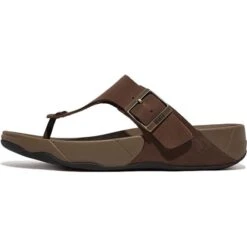 FitFlop Mens Trakk Ll Buckle Toe Post Sandal - Chocolate Brown