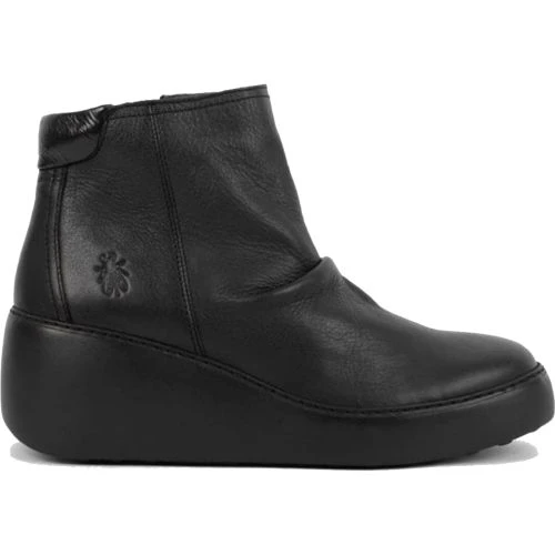Fly London Womens Dabe Wedge Ankle Boot - All Black 4 Fly London Womens Dabe Wedge Ankle Boot - All Black - Image 2