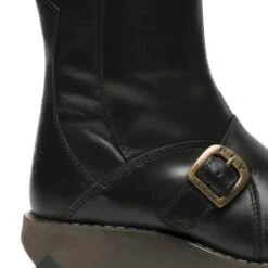 Fly London Womens Mes 2 Wedge Zip Up Boots - Black -Shoe Sales Shop FlyLondon Mes2 BlackRT 4 6