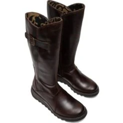 Fly London Womens Mol 2 Knee High Wedge Boots - Dark Brown -Shoe Sales Shop FlyLondon Mol2 DarkBrownRT 4 6