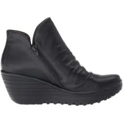 Fly London Womens Yip Leather Wedge Ankle Boots 7 Fly London Womens Yip Leather Wedge Ankle Boots -Shoe Sales Shop FlyLondon Yip Black 2 6