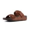 FitFlop Mens Gogh Moc Adjustable Slide Sandals - Dark Tan -Shoe Sales Shop GoghMocSlideLth DarkTan 4559790
