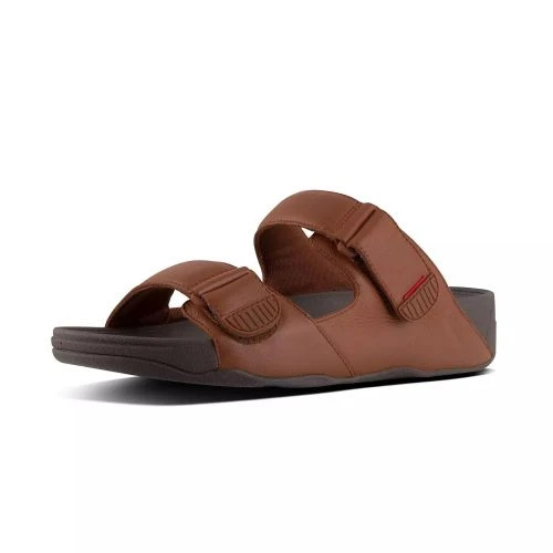 FitFlop Mens Gogh Moc Adjustable Slide Sandals - Dark Tan 4 FitFlop Mens Gogh Moc Adjustable Slide Sandals - Dark Tan - Image 2