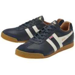 Gola Made In England Mens Harrier Elite Trainers - Navy Off White -Shoe Sales Shop Gola HarrierElite NavyOffWhite 3 6