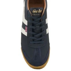 Gola Made In England Mens Harrier Elite Trainers - Navy Off White -Shoe Sales Shop Gola HarrierElite NavyOffWhite 5 6