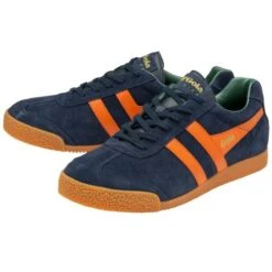 Gola Mens Harrier Trainers - Navy Moody Orange Sage -Shoe Sales Shop Gola HarrierSuede NyOrangeSage 3 13