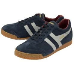Gola Mens Harrier Trainers - Navy Off White Deep Red -Shoe Sales Shop Gola HarrierSuedeNvyWtRd 3 6