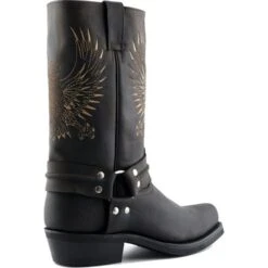 Grinders Unisex Bald Eagle Hi Harness Western Cowboy Boot - Brown -Shoe Sales Shop Grinders BaldEagle Brown 5 10