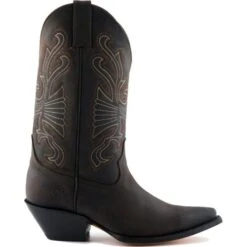 Grinders Unisex Buffalo Pointed Western Cowboy Boots - Brown -Shoe Sales Shop Grinders Buffalo Brown 6 10