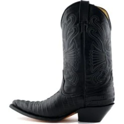 Grinders Mens Carolina Pointed Western Cowboy Boots - Black -Shoe Sales Shop Grinders Carolina Black 3 7