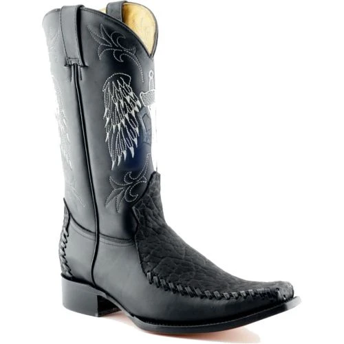 Grinders Mens Kansas Cowboy Boots - Black 3 Grinders Mens Kansas Cowboy Boots - Black