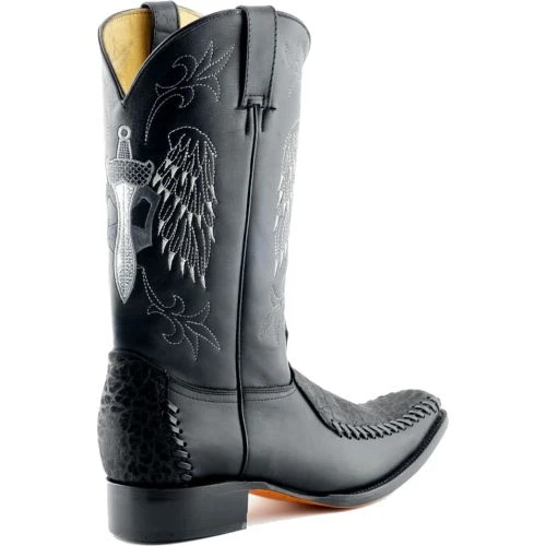 Grinders Mens Kansas Cowboy Boots - Black 5 Grinders Mens Kansas Cowboy Boots - Black - Image 3
