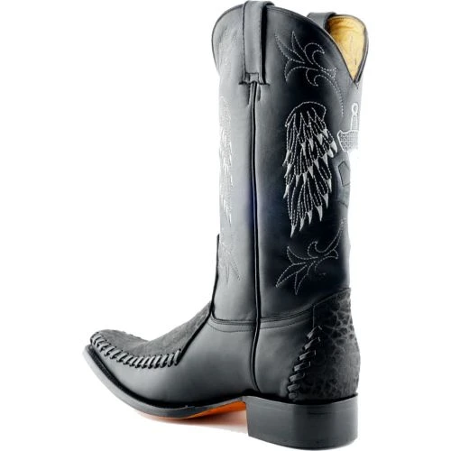 Grinders Mens Kansas Cowboy Boots - Black 7 Grinders Mens Kansas Cowboy Boots - Black - Image 5