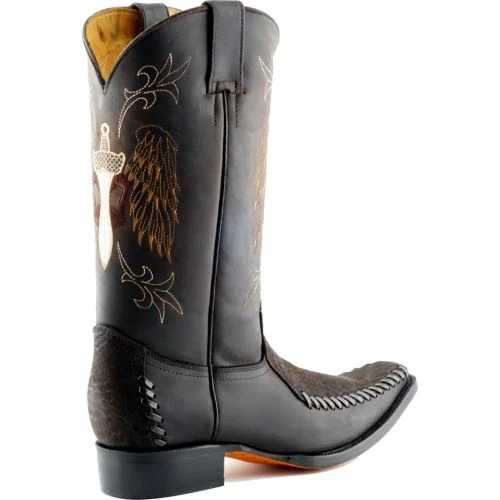 Grinders Mens Kansas Cowboy Boots - Brown 5 Grinders Mens Kansas Cowboy Boots - Brown - Image 3