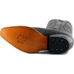 Grinders Unisex Louisiana Leather Western Cowboy Boots - Black -Shoe Sales Shop Grinders Louisana Black 2 35