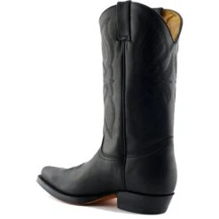 Grinders Unisex Louisiana Leather Western Cowboy Boots - Black -Shoe Sales Shop Grinders Louisana Black 5 35