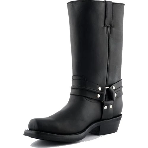 Grinders Mens Renegade Hi Harness Cowboy Biker Boots - Black 4 Grinders Mens Renegade Hi Harness Cowboy Biker Boots - Black - Image 2