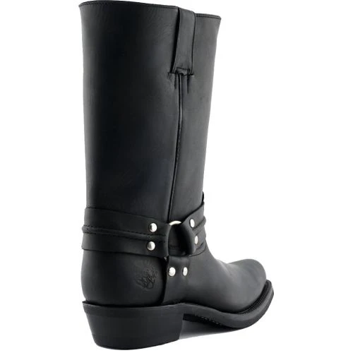 Grinders Mens Renegade Hi Harness Cowboy Biker Boots - Black 7 Grinders Mens Renegade Hi Harness Cowboy Biker Boots - Black - Image 5