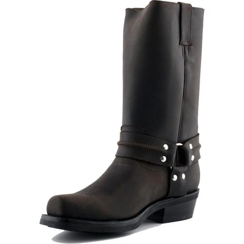Grinders Mens Renegade Hi Harness Cowboy Biker Boots - Dark Brown 5 Grinders Mens Renegade Hi Harness Cowboy Biker Boots - Dark Brown - Image 3